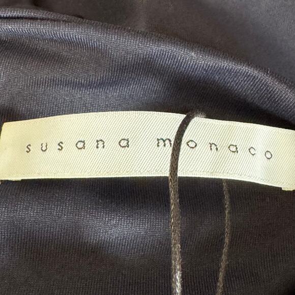 Susana Monaco Midnight Blue Crew Neck Long Sleeve Top NWT Size Small - Picture 9 of 9